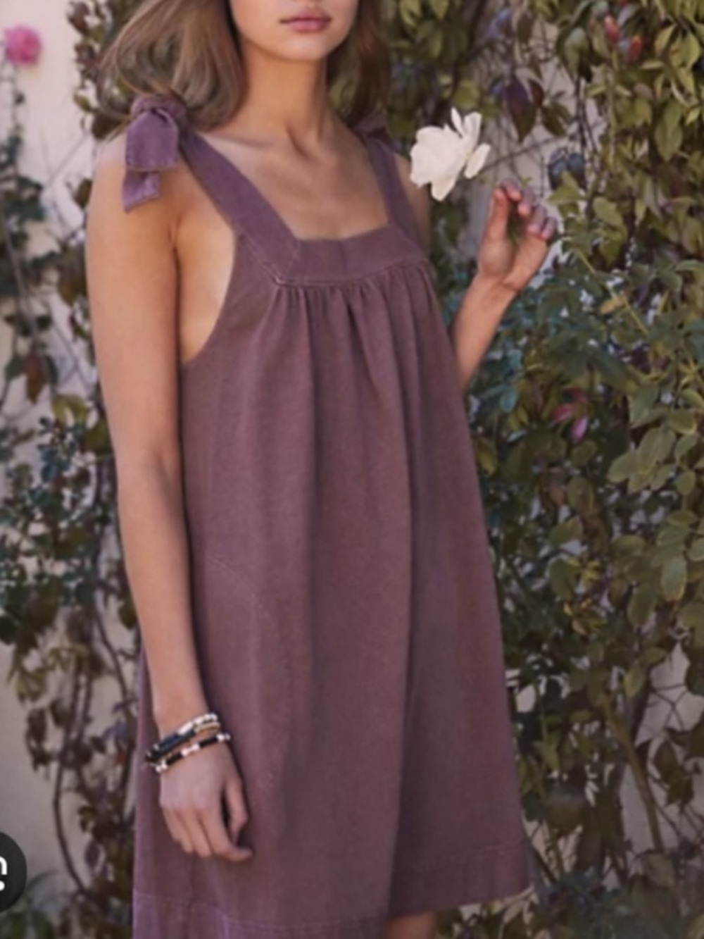 Free People Beach Honey Tie Strap Cotton Mini Dress Purple Size Small